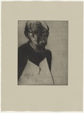 Title: b'not titled [self-portrait wearing an apron]' | Date: 2004 | Technique: b'etching, printed in black ink, from one plate'