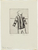 Artist: b'MADDOCK, Bea' | Title: b'Beach figure' | Date: 1964 | Technique: b'drypoint, printed in black ink with plate-tone, from one copper plate'