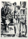Artist: b'Hood, Kenneth.' | Title: b'Night flowers' | Date: 1954 | Technique: b'lithograph, printed in black ink, from one stone [or plate]'
