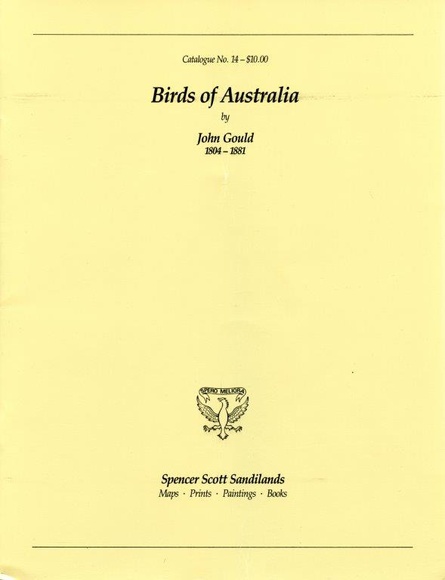 Title: b'Catalogue no. 14. Birds of Australia by John Gould 1804-1881.'