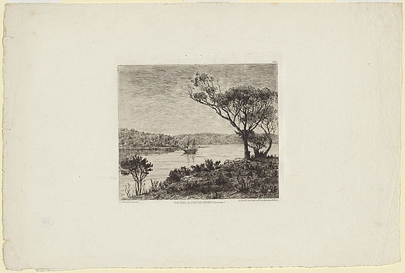 Artist: b'Montefiore, Eliezer Levi.' | Title: b'Vue dans le Port de Sydney (Australie) [View in Sydney Harbour (Australia)].' | Date: 1872 | Technique: b'etching, printed in black ink, from one copper plate'