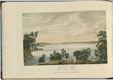 Artist: b'LYCETT, Joseph' | Title: b'Botany Bay, New South Wales.' | Date: 1824 | Technique: b'etching and aquatint, printed in black ink, from one copper plate; hand-coloured'