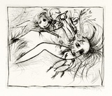 Artist: b'BOYD, Arthur' | Title: b'Broken nude and flying figure.' | Date: (1962-63) | Technique: b'etching, printed in black ink, from one plate' | Copyright: b'Reproduced with permission of Bundanon Trust'