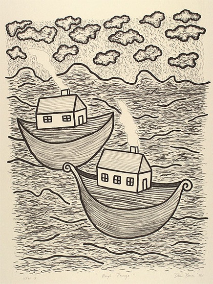 Artist: b'Bowen, Dean.' | Title: b'Rough passage' | Date: 1988 | Technique: b'lithograph, printed in black ink, from one stone'