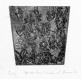 Artist: SHEARER, Mitzi | Title: Upside down and inside out. | Date: 1988 | Technique: etching, printed in black, with plate-tone, from one plate
