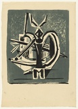 Artist: b'SELLBACH, Udo' | Title: b'(Variation of Arm)' | Date: 1955 | Technique: b'lithograph, printed in colour, from two stones [or plates] with brush and ink'