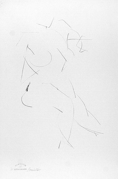 Artist: b'Powditch, Peter.' | Title: b'not titled [seated female nude]' | Date: c.1972 | Technique: b'lithograph, printed in black ink, from one plate'