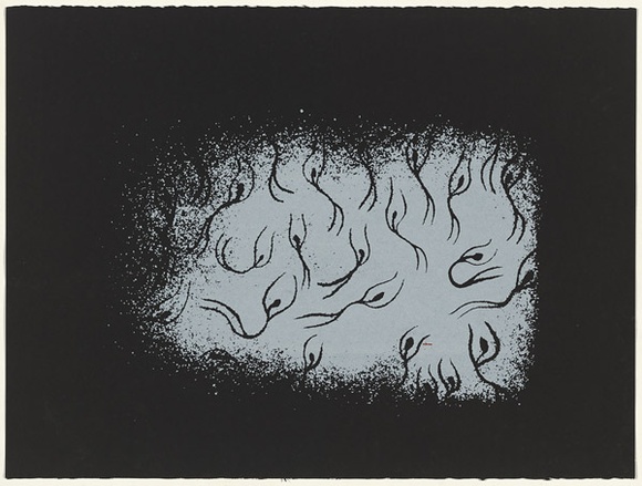 Artist: b'Clarmont, Sammy.' | Title: b'Pulpanchi' | Date: 1999 | Technique: b'screenprint, printed in white ink, from one stencil'