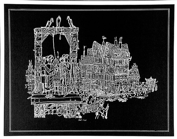 Artist: b'de Kesler, Thomas.' | Title: b'The execution.' | Date: 1968 | Technique: b'xerography, printed in white ink' | Copyright: b'\xc2\xa9 Thomas de Kessler'