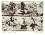 Artist: Fumpston, Rodney. | Title: Little night garden II | Date: 1993,  September - October | Technique: drypoint, printed in black ink, from one plate