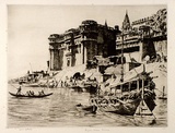 Artist: LINDSAY, Lionel | Title: Rajah's Palace, Benares | Date: 1930 | Technique: drypoint, printed in brown ink, from one plate | Copyright: Courtesy of the National Library of Australia