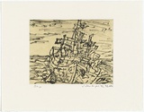 Artist: Senbergs, Jan. | Title: Ship | Date: 1992 | Technique: soft-ground etching, printed in black ink, from one plate | Copyright: © Jan Senbergs