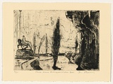 Artist: b'AMOR, Rick' | Title: b'Placa Ramon Berenguer el Gran Barcelona.' | Date: 1991 | Technique: b'etching, printed in black ink, from one plate'