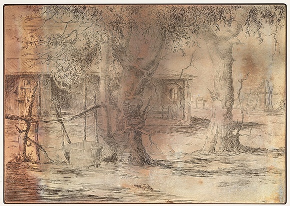 Artist: b'Glover, Allan.' | Title: b'Etching plate for Parker\'s Cottage, Moonta Mines' | Technique: b'etched plate'