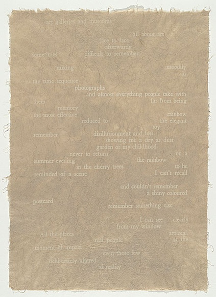 Artist: b'MADDOCK, Bea' | Title: b'Four pages (IV)' | Date: 1988 | Technique: b'letterpress, printed in white ink, from commercial printing plates'