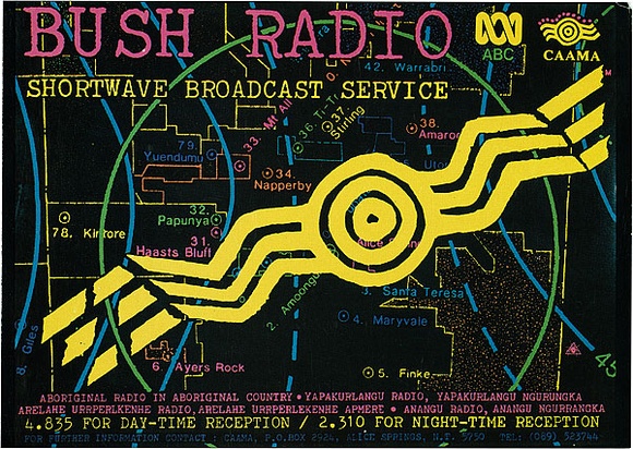 Artist: b'REDBACK GRAPHIX' | Title: b'Card: Bush Radio' | Date: 1985 | Technique: b'offset-lithograph, printed in colour, from multiple plates'