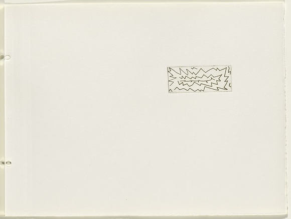 Artist: b'JACKS, Robert' | Title: b'not titled [abstract linear composition]. [leaf 25 : recto]' | Date: 1978 | Technique: b'etching, printed in black ink, from one plate'
