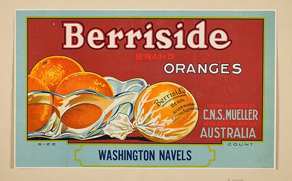 Artist: b'Burdett, Frank.' | Title: b'Label: Berriside oranges.' | Date: 1931 | Technique: b'lithograph, printed in colour, from multiple stones [or plates]'