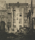 Artist: Shirlow, John. | Title: Wharfside houses. | Date: 1933 | Technique: etching