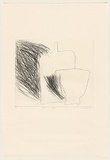 Title: b'Bowl and flask' | Date: 1983 | Technique: b'drypoint, printed in black ink, from one perspex plate'