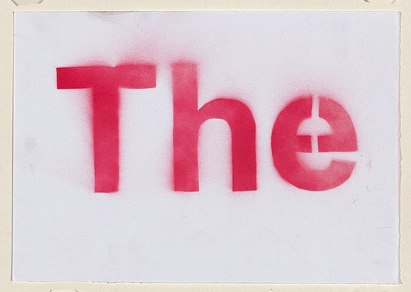 Artist: b'Azlan.' | Title: b'The' | Date: 2003 | Technique: b'stencil, printed in red ink, from one stencil'