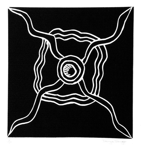 Artist: b'Singer, Tanya.' | Title: b'not titled' | Date: 1988 | Technique: b'linocut, printed in black ink, from one block'