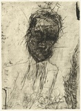 Artist: b'PARR, Mike' | Title: b'Untitled self-portraits 9.' | Date: 1990 | Technique: b'drypoint, printed in black ink, from one copper plate'