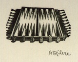 Artist: OGILVIE, Helen | Title: not titled [Backgammon board] | Date: (1947) | Technique: wood-engraving, printed in black ink, from one block