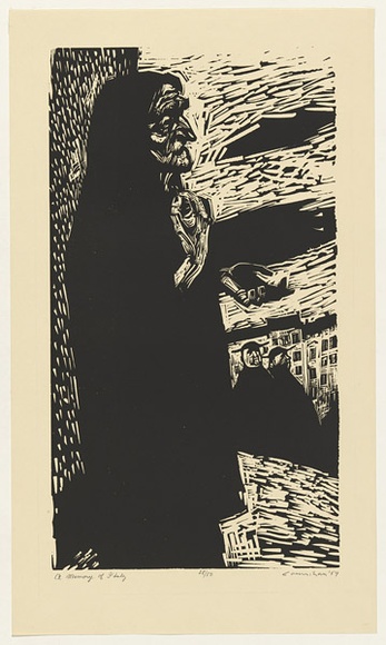 Artist: b'Counihan, Noel.' | Title: b'A memory of Italy.' | Date: 1959 | Technique: b'linocut, printed in black ink, from one block'