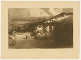 Artist: Streeton, Arthur. | Title: Arkwright Valley. | Date: (1912) | Technique: lithograph, printed in brown ink, from one stone