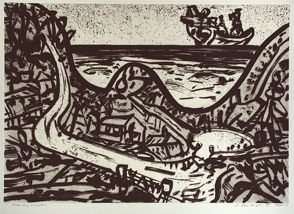 Artist: b'Senbergs, Jan.' | Title: b'Otway coastal' | Date: 1995 | Technique: b'lift-ground aquatint, printed in black ink, from one plate' | Copyright: b'\xc2\xa9 Jan Senbergs'