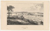 Artist: NOËL, Alexis | Title: Hobart-Town.  Vue du côté des Casernes. Ile Van-Diemen. | Date: 1833 | Technique: lithograph, printed in black ink, from one stone