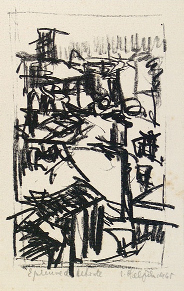 Artist: b'Halpern, Stacha.' | Title: b'not titled [Paris rooftops]' | Date: 1965 | Technique: b'lithograph, printed in black ink, from one stone [or plate]'