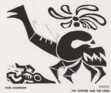 Artist: b'Counihan, Noel.' | Title: b'The chopper and the child.' | Date: 1967, October | Technique: b'linocut, printed in black ink, from one block'