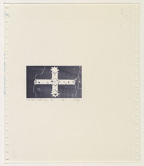 Artist: b'Kelly, William.' | Title: b'Still life: Eureka flag' | Date: 1981 | Technique: b'dot matrix print' | Copyright: b'\xc2\xa9 William Kelly'