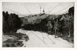 Artist: b'FEINT, Adrian' | Title: b'(Lighthouse, Palm Beach).' | Date: c.1922 | Technique: b'etching, printed in black ink, from one plate' | Copyright: b'Courtesy the Estate of Adrian Feint'