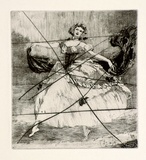 Artist: FEINT, Adrian | Title: (Woman in full dress [Plate Two]. | Date: c.1922 | Technique: etching, printed in black ink, from one plate | Copyright: Courtesy the Estate of Adrian Feint