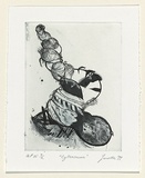 Artist: b'Thompson, Janette.' | Title: b'Cybermum' | Date: 1999, October | Technique: b'etching, aquatint and sugar-lift, printed in dark blue ink, from one plate'