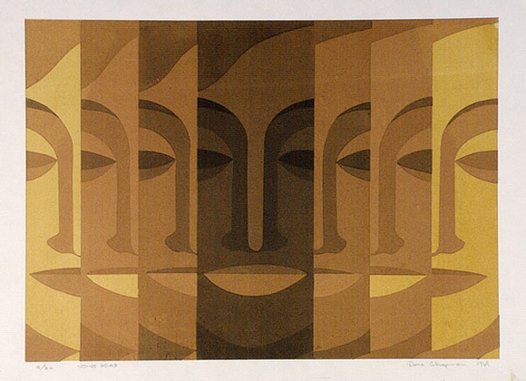 Artist: b'Chapman, Dora.' | Title: b'Noino head.' | Date: 1969 | Technique: b'screenprint, printed in colour, from multiple stencils' | Copyright: b'\xc2\xa9 Dora Chapman, Licensed by VISCOPY, Australia'