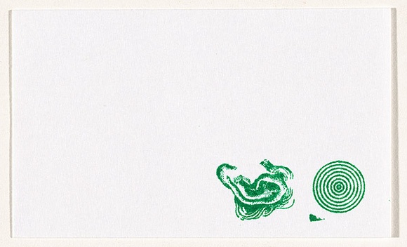 Title: b'not titled [hand-stamped green concentric circles and  image of ear]' | Date: 2006 | Technique: b'hand-stamped'