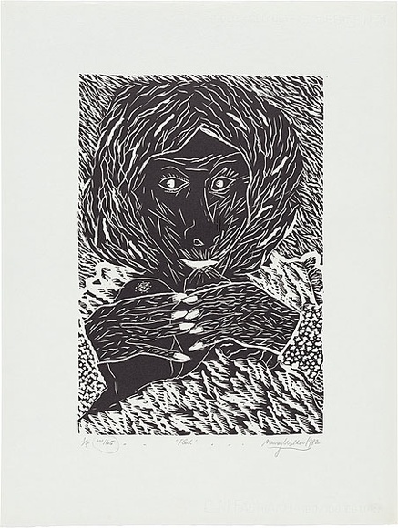 Artist: b'WALKER, Murray' | Title: b'Flesh.' | Date: 1982 | Technique: b'linocut, printed in black ink, from one block'