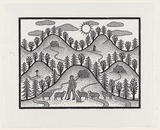 Artist: Groblicka, Lidia. | Title: Hills | Date: 1980 | Technique: woodcut, printed in black ink, from one block