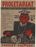 Title: b'Proletariat.' | Date: August 1934 | Technique: b'linocut, printed in colour, from two blocks (black and red)'