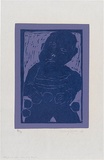 Artist: WALKER, Murray | Title: Benjamin and his counting beads. | Date: 1966 | Technique: woodcut, printed in colour, from two blocks