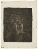 Artist: BOYD, Arthur | Title: Kneeling nude with beast II. | Date: (1962-63) | Technique: etching and aquatint, printed in black ink, from one plate | Copyright: Reproduced with permission of Bundanon Trust
