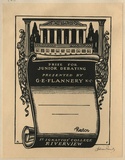 Artist: FEINT, Adrian | Title: Bookplate: Prize for Junior Debating. | Date: (1935) | Technique: wood-engraving, printed in black ink, from one block | Copyright: Courtesy the Estate of Adrian Feint