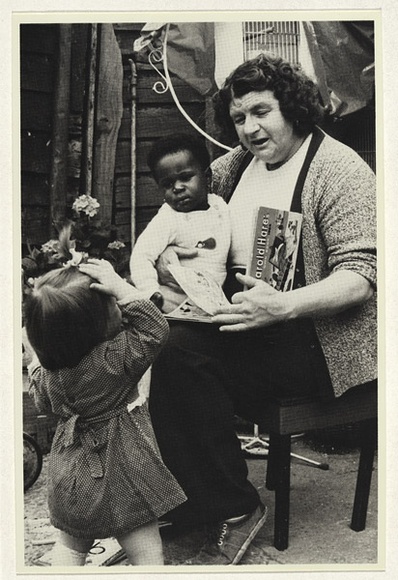 Artist: b'Lynkushka, Angela.' | Title: b'Postcard: Family day care, homebased child care, long hours, low wages' | Date: 1985 | Technique: b'photo-offset-lithograph' | Copyright: b'\xc2\xa9 Angela Lynkushka'