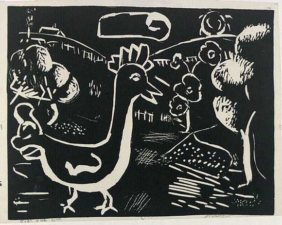 Artist: b'ROSENGRAVE, Harry' | Title: b'Jub Jub bird' | Date: (1955) | Technique: b'linocut, printed in black ink from one block'