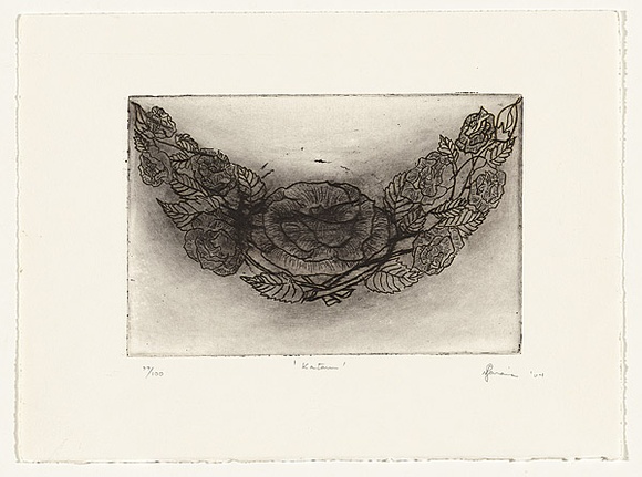 Artist: b'GANAIA, Nicholas' | Title: bWomen's Plate (Katau) | Date: 2006 | Technique: b'etching, printed in black ink with plate-tone, from one plate'