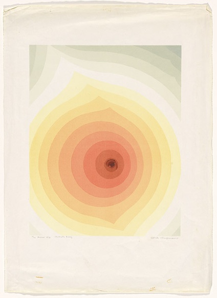 Artist: b'Chapman, Dora.' | Title: b'The kiln.' | Date: 1973 | Technique: b'screenprint, printed in colour, from multiple stencils' | Copyright: b'\xc2\xa9 Dora Chapman, Licensed by VISCOPY, Australia'